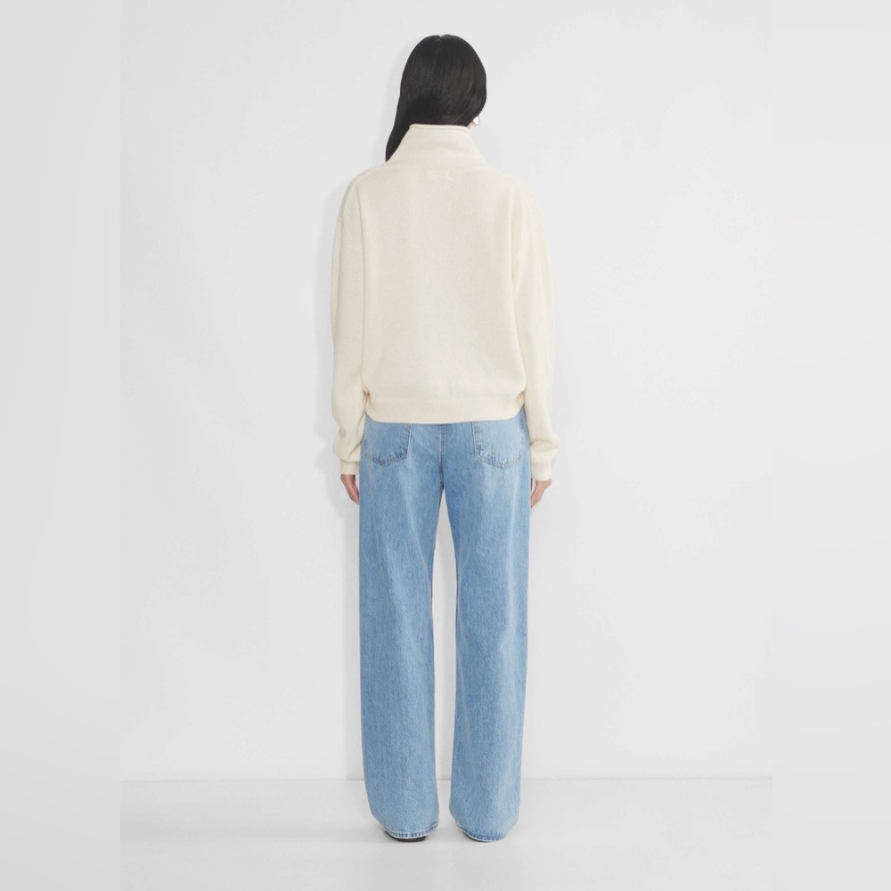 Aritzia Cashmere Mockneck Women's Cream Knit Turtleneck Cozy Sweater Sz XS - Picture 5 of 11